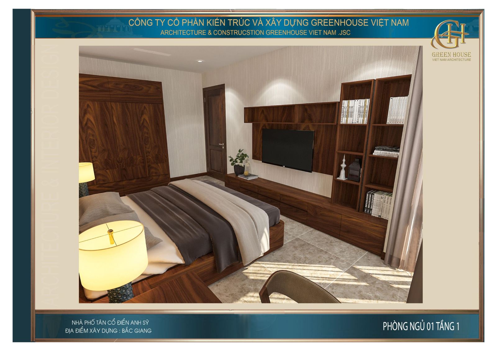 Một góc nhìn khác của phòng ngủ tại tầng 1 