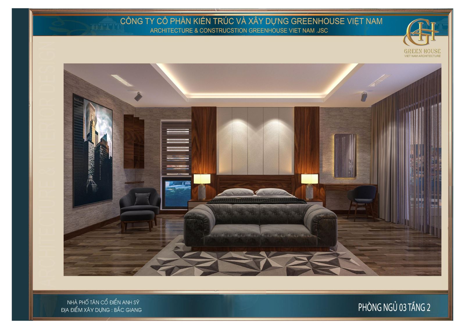 Không gian phòng ngủ rộng rãi và thông thoáng