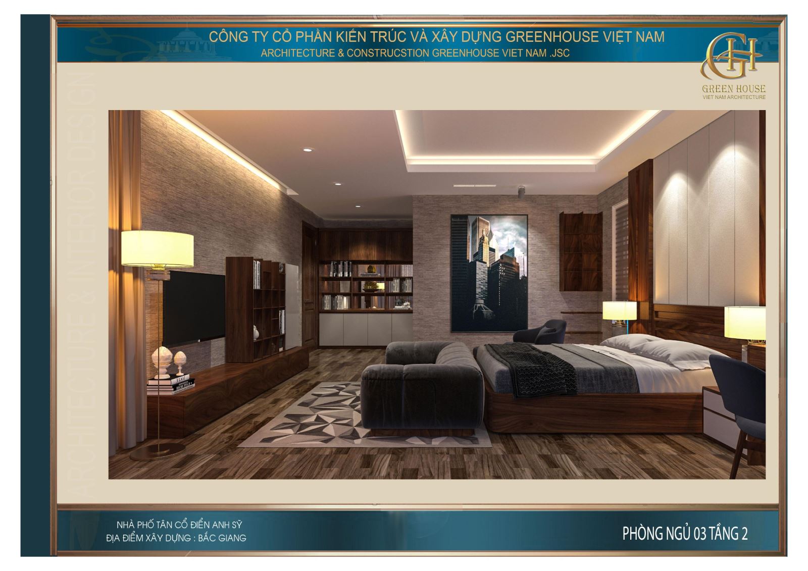 Toàn cảnh không gian lớn của phòng ngủ số 3 với vẻ đẹp vô cùng sang trọng