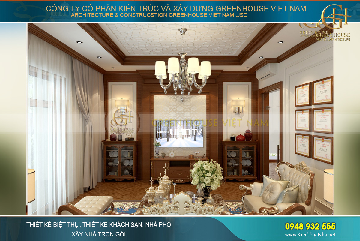 Thiết kế nội thất biệt thự tân cổ điển 3 tầng 