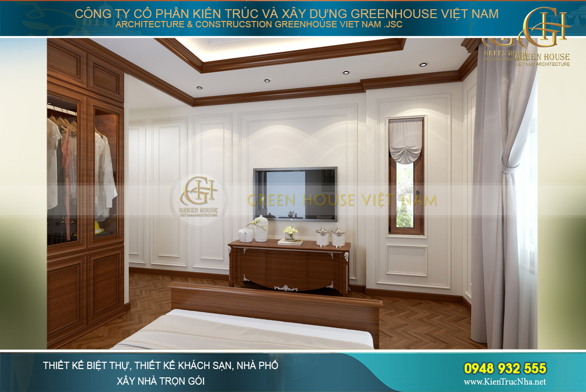 Thiết kế nội thất biệt thự tân cổ điển 3 tầng 