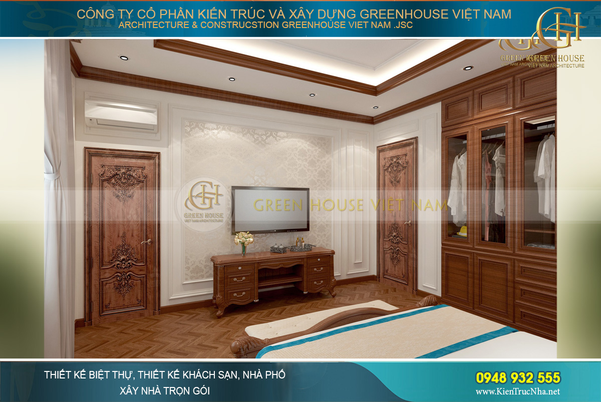 Thiết kế nội thất biệt thự tân cổ điển 3 tầng 