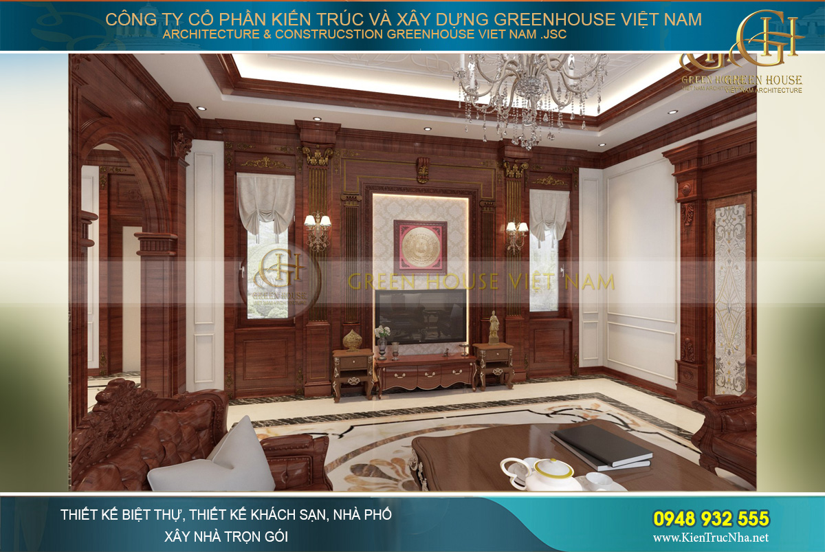 Thiết kế nội thất biệt thự tân cổ điển 3 tầng 