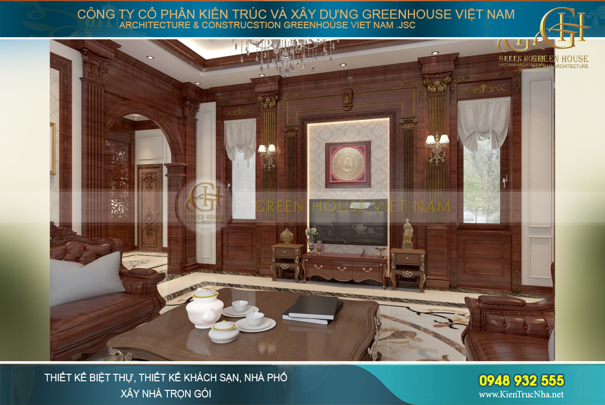 Thiết kế nội thất biệt thự tân cổ điển 3 tầng 