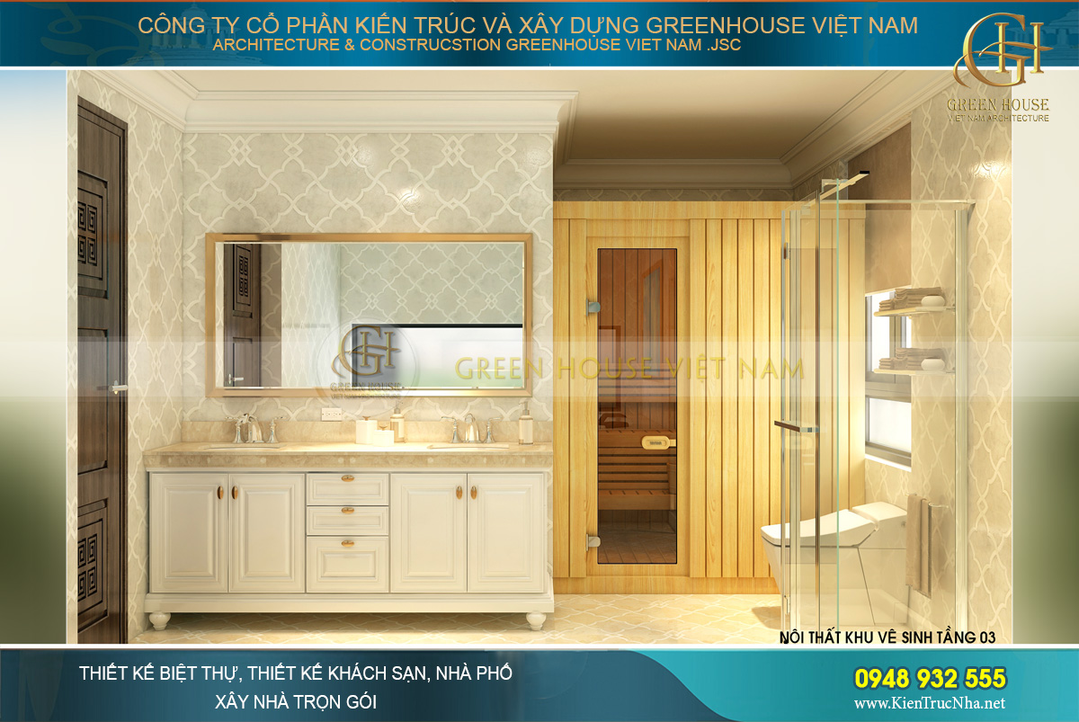 thiết kế nội thất biệt thự tân cổ điển 3 tầng tại hải phòng