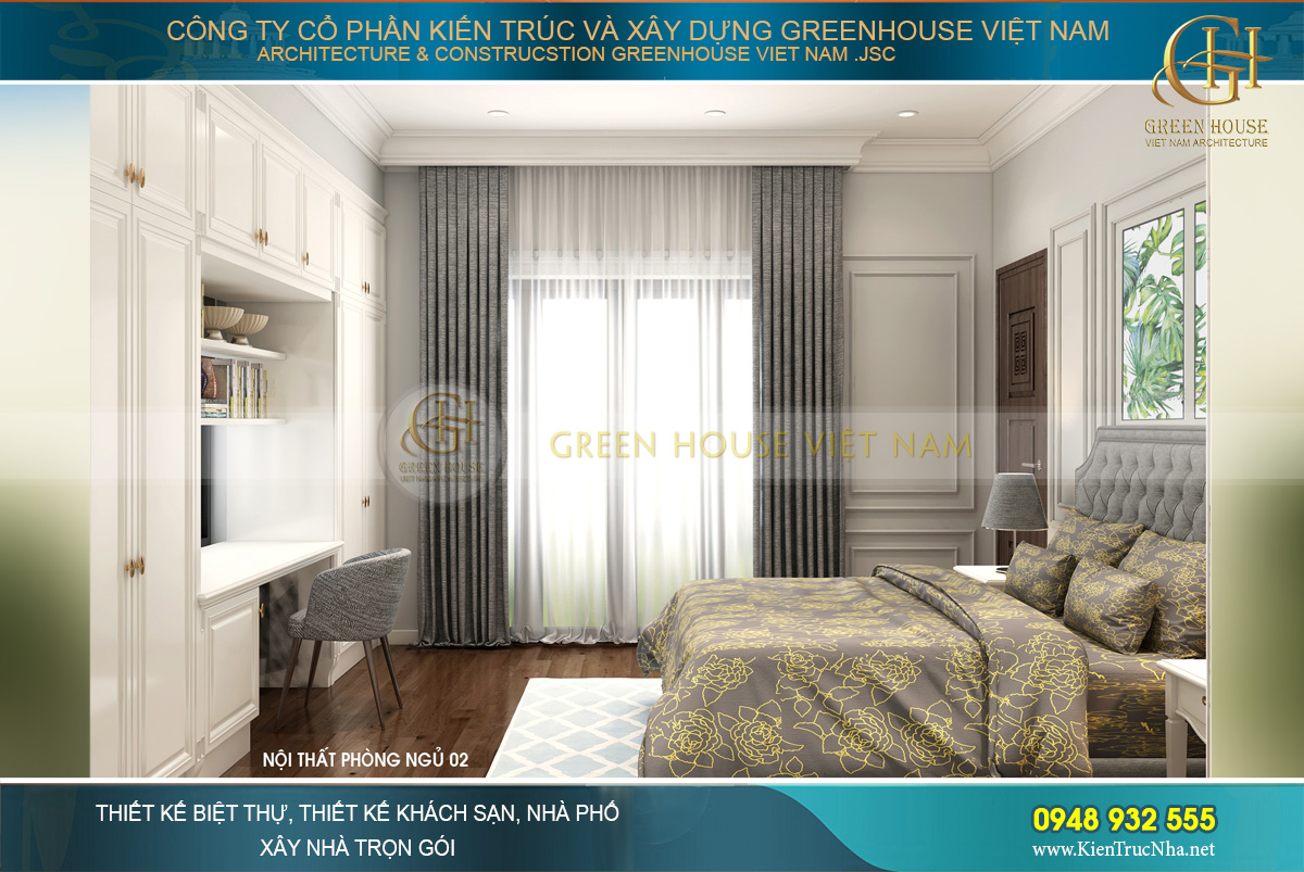 thiết kế nội thất biệt thự tân cổ điển 3 tầng tại hải phòng