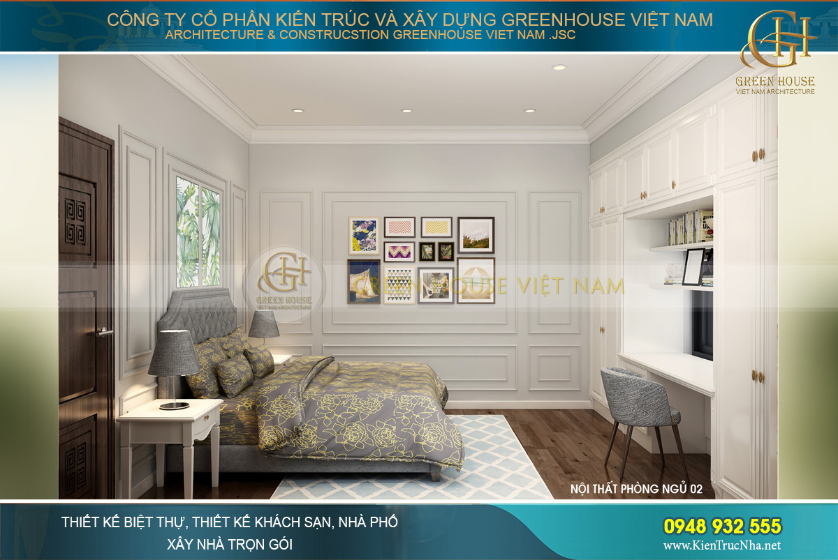 thiết kế nội thất biệt thự tân cổ điển 3 tầng tại hải phòng