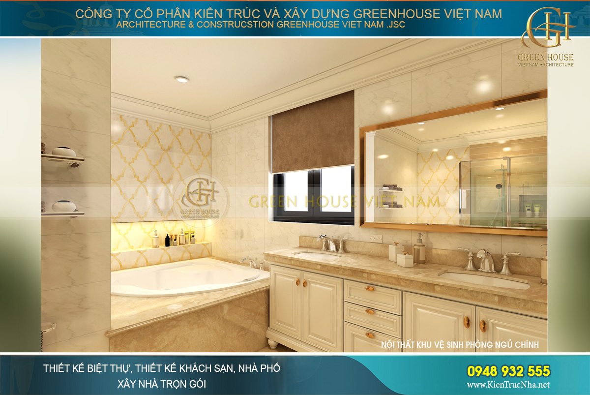 thiết kế nội thất biệt thự tân cổ điển 3 tầng tại hải phòng