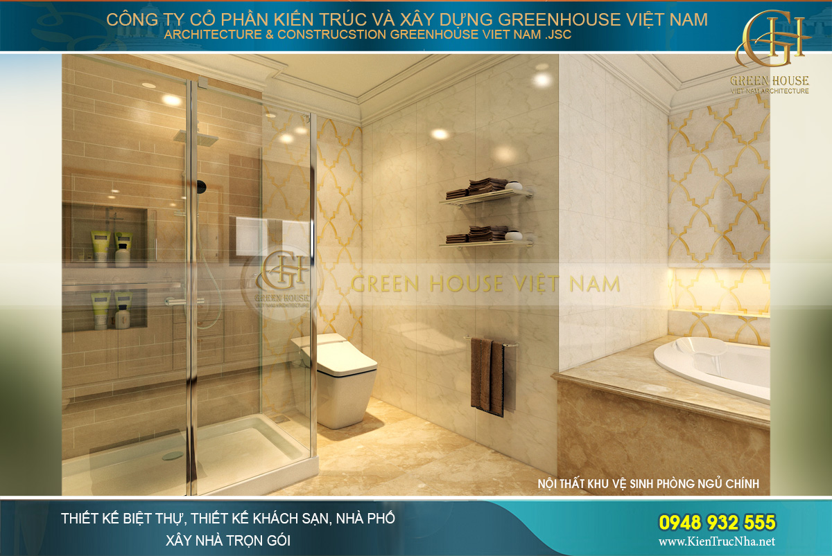 thiết kế nội thất biệt thự tân cổ điển 3 tầng tại hải phòng