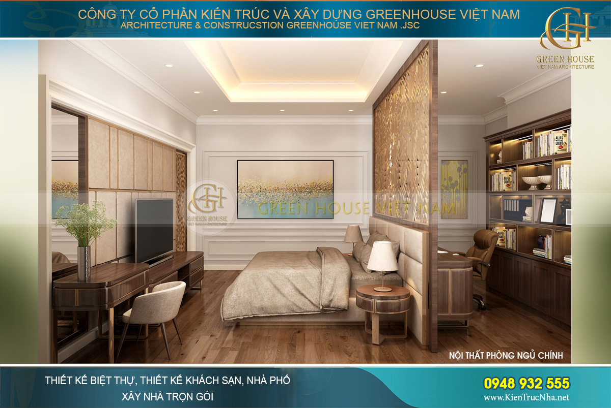 thiết kế nội thất biệt thự tân cổ điển 3 tầng tại hải phòng