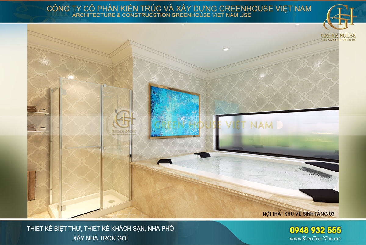 thiết kế nội thất biệt thự tân cổ điển 3 tầng tại hải phòng