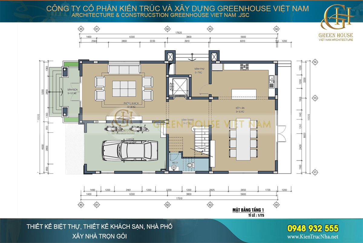 thiết kế nội thất biệt thự tân cổ điển 3 tầng tại hải phòng