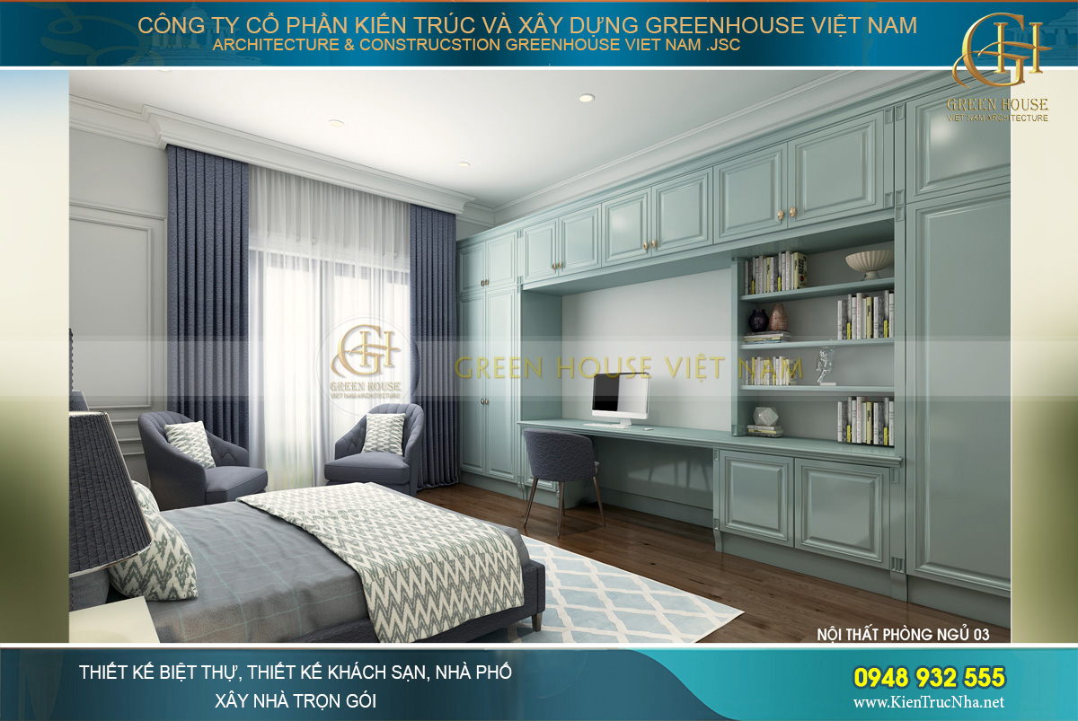 thiết kế nội thất biệt thự tân cổ điển 3 tầng tại hải phòng