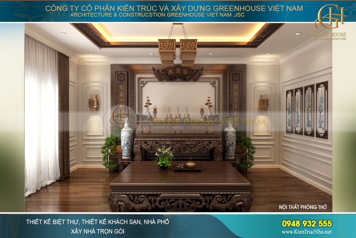 thiết kế nội thất biệt thự tân cổ điển 3 tầng tại hải phòng