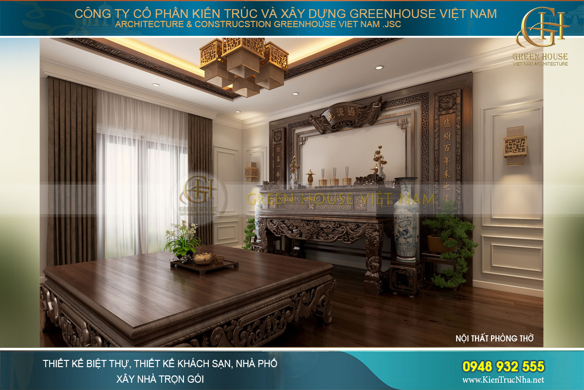 thiết kế nội thất biệt thự tân cổ điển 3 tầng tại hải phòng