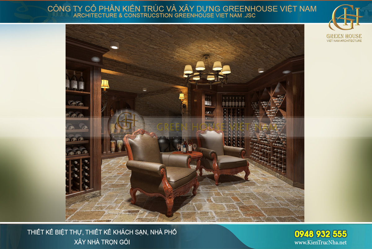 thiết kế nội thất biệt thự tân cổ điển 4 tầng 400m2