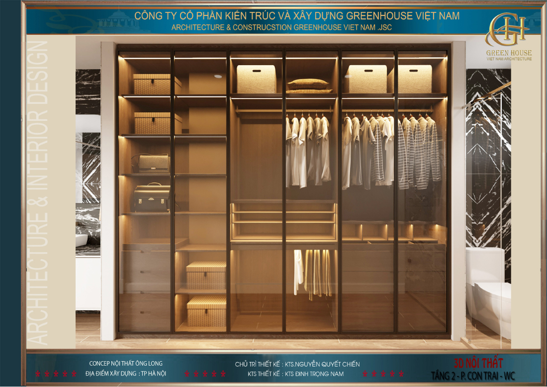 Thiết kế không gian tủ quần áo cho phòng con trai