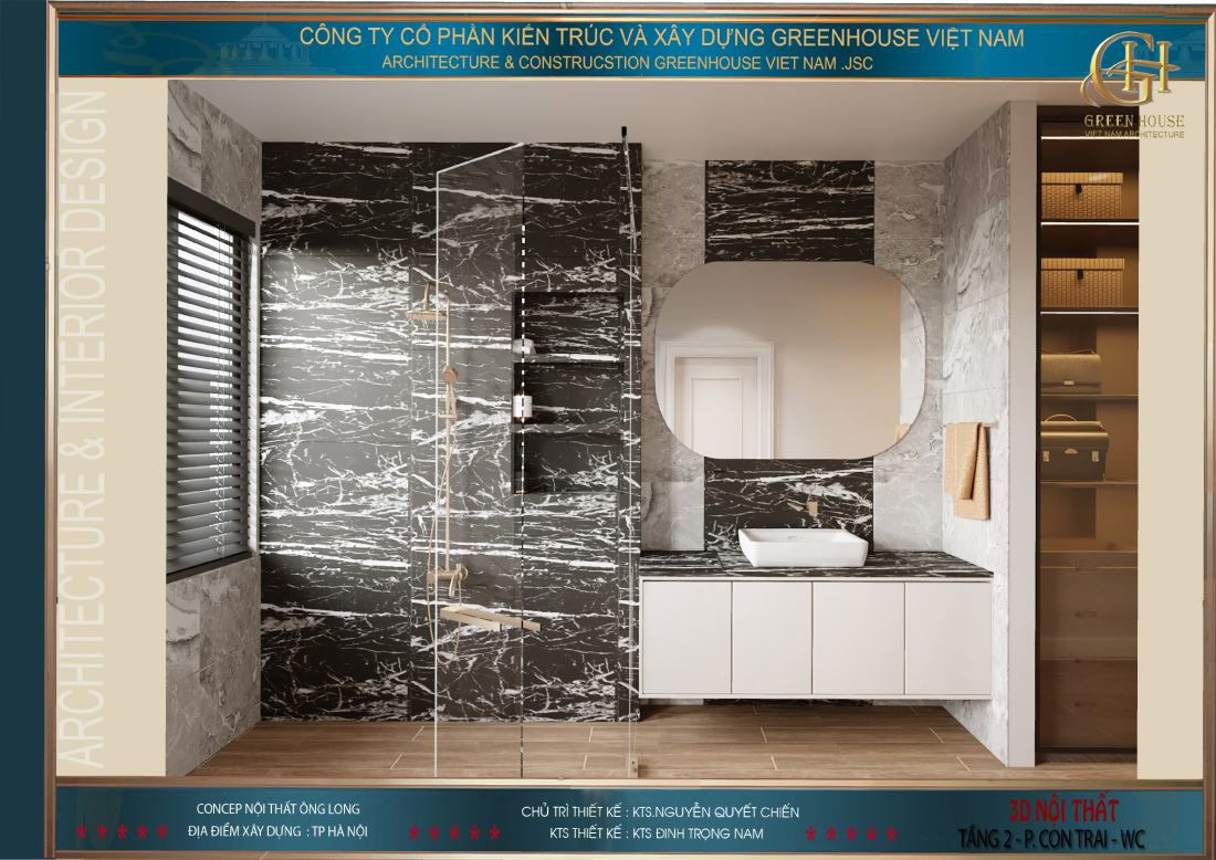 Mỗi phòng ngủ đều có khu vực vệ sinh khép kín với thiết kế đẳng cấp như vậy