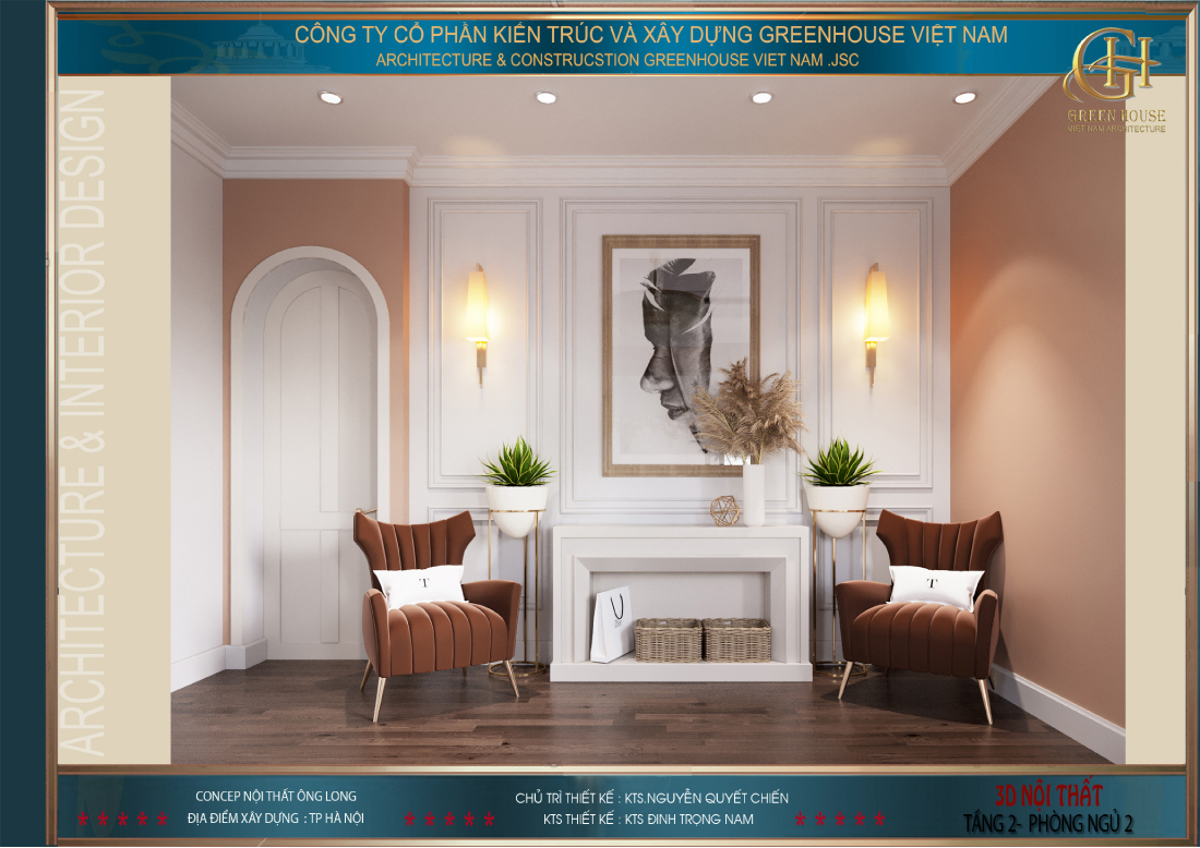 Tại phòng ngủ con gái cũng được bố trí bộ ghế ngồi để có thể ngồi nới chuyện với bạn bè