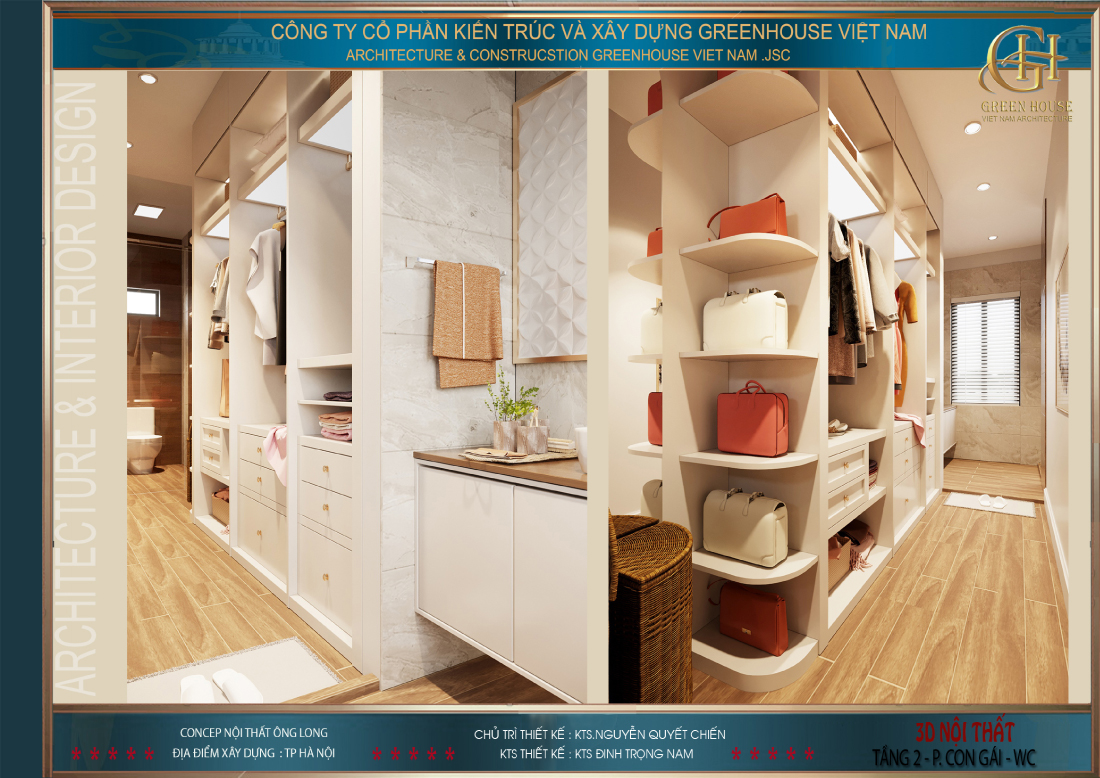 Không gian phòng vệ sinh được chia từng khu vực riêng biệt