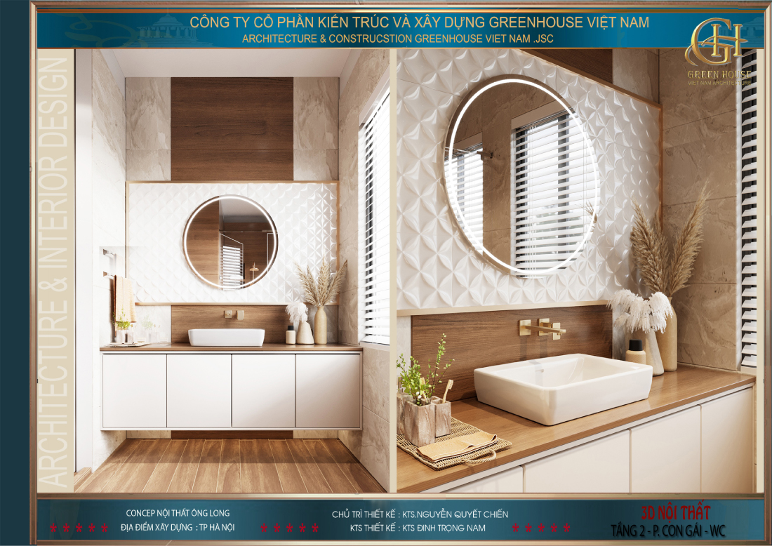 Thiết kế phòng vệ sinh hiện đại và sang trọng