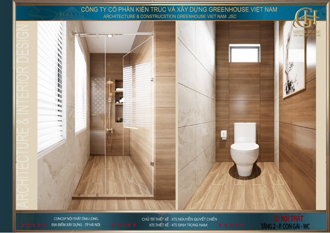 Thiết kế phòng vệ sinh hiện đại và sang trọng