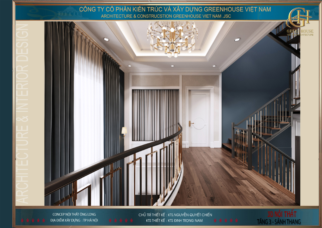 Khu vực sảnh tầng dẫn vào phòng ngủ master