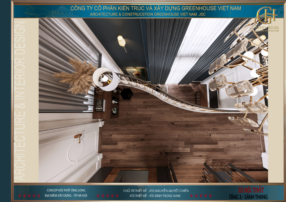 Góc nhìn sảnh tầng 3 từ trên cao xuống