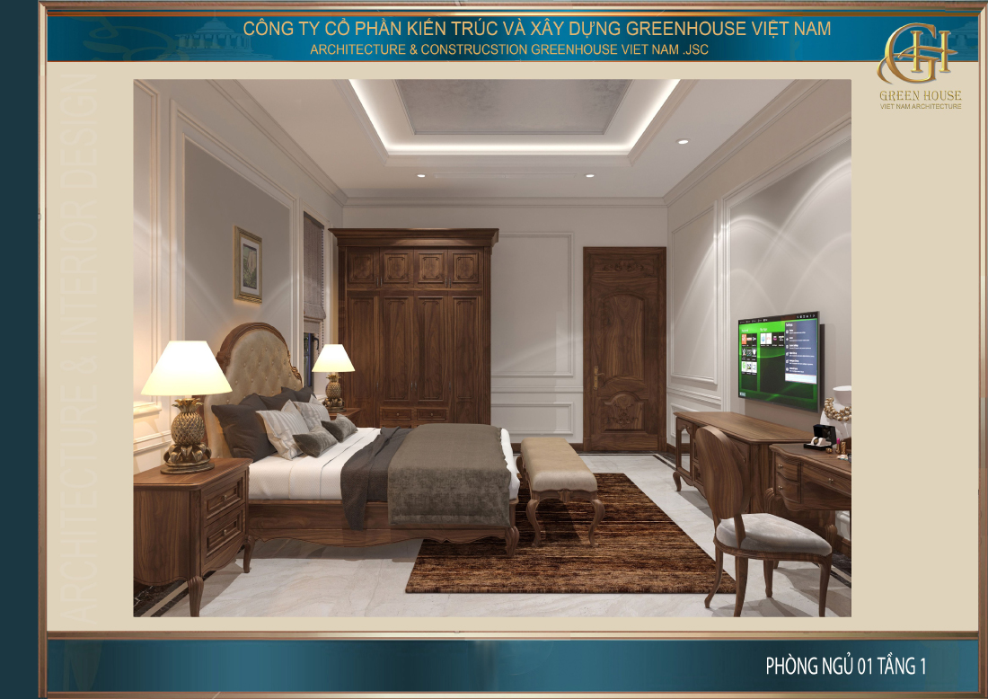 Thiết kế nội thất phòng ngủ tầng 1 đơn giản nhẹ nhàng