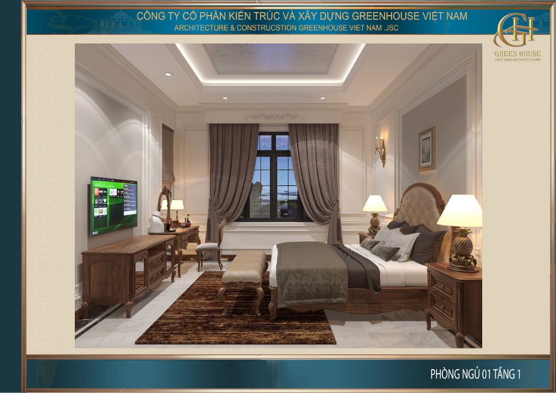 Toàn cảnh không gian phòng ngủ tại tầng 1