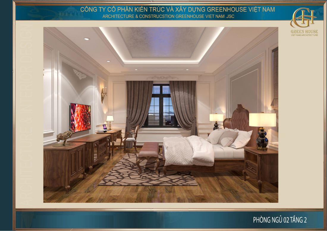 Toàn cảnh không gian phòng ngủ số 2 tại tầng 2