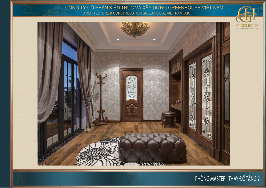 Phòng thời trang còn được bố trí cửa lớn để mang đến ánh sáng tự nhiên