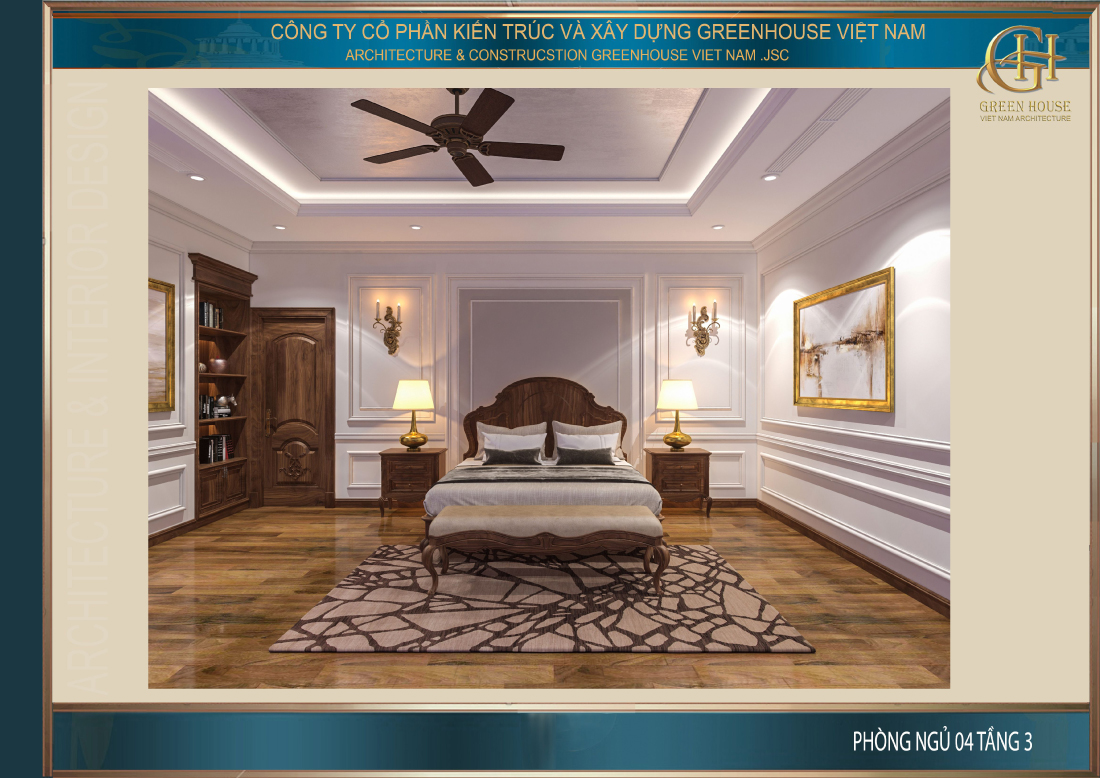 Thiết kế phòng ngủ số 4 trên tầng 3