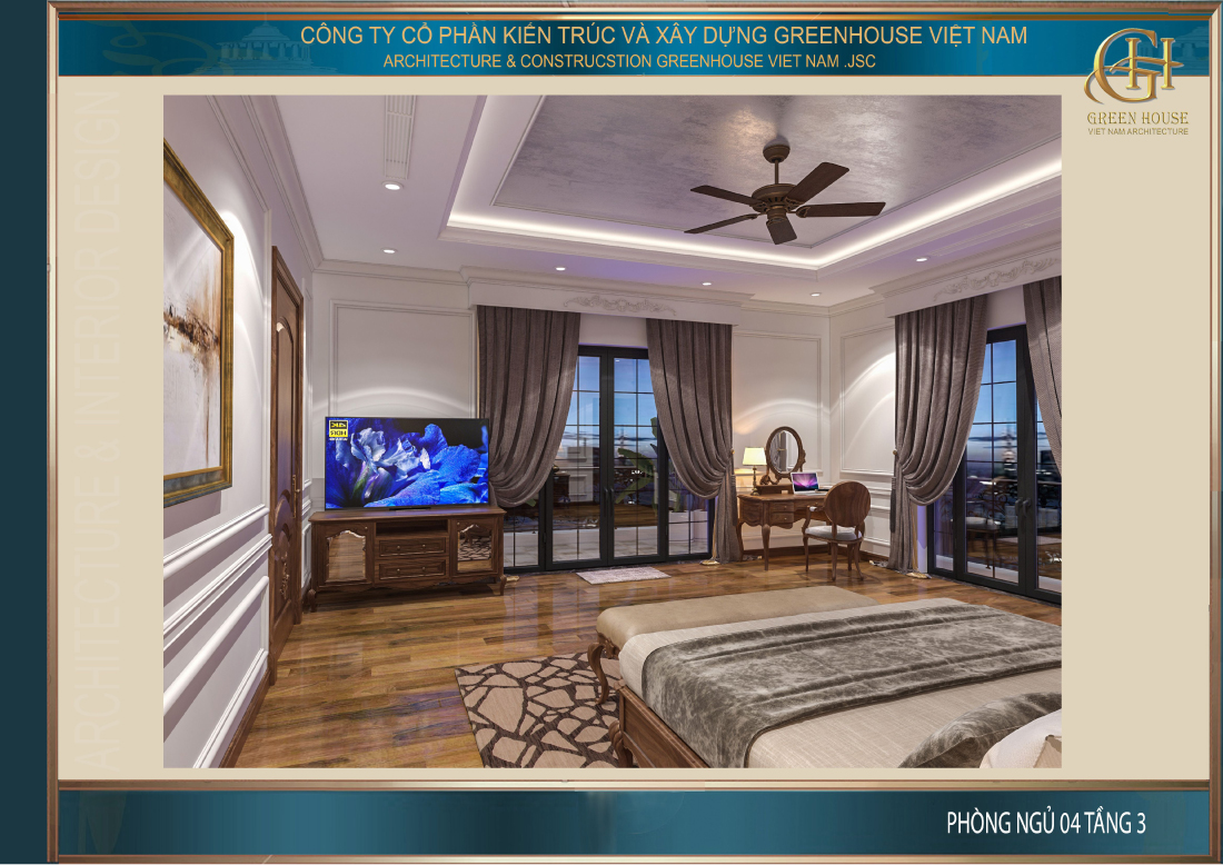 Phòng ngủ được thiết kế lịch lãm và đầy kiểu hãnh