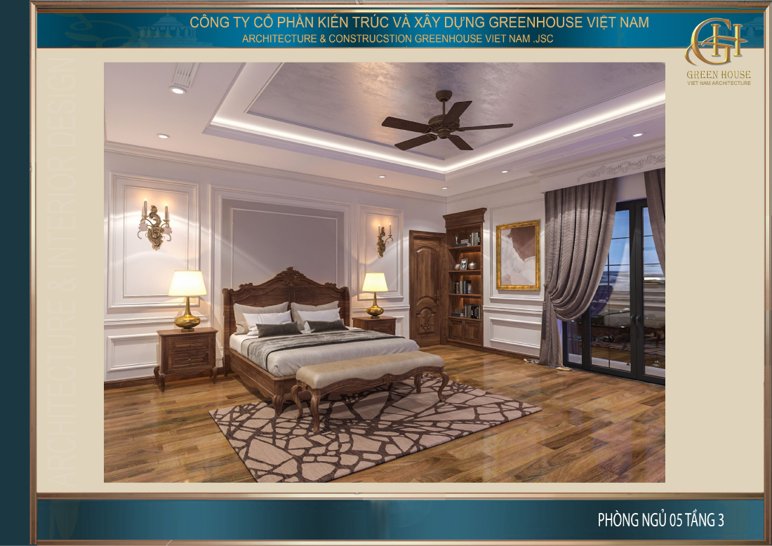 Phòng ngủ cũng được bố trí cửa sổ lớn để mang đến nguồn ánh sáng tự nhiên cho căn phòng