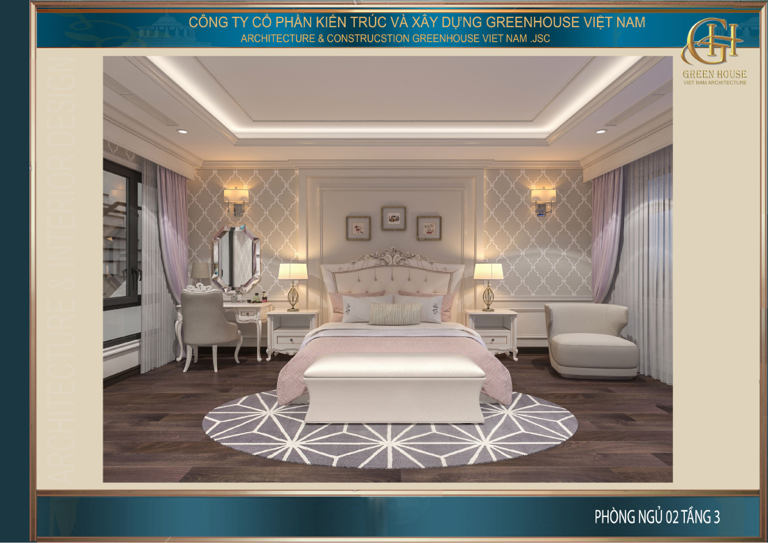 Không gian phòng ngủ rộng lớn nhưng lại được thiết kế vô cùng thoáng đãng và sang trọng