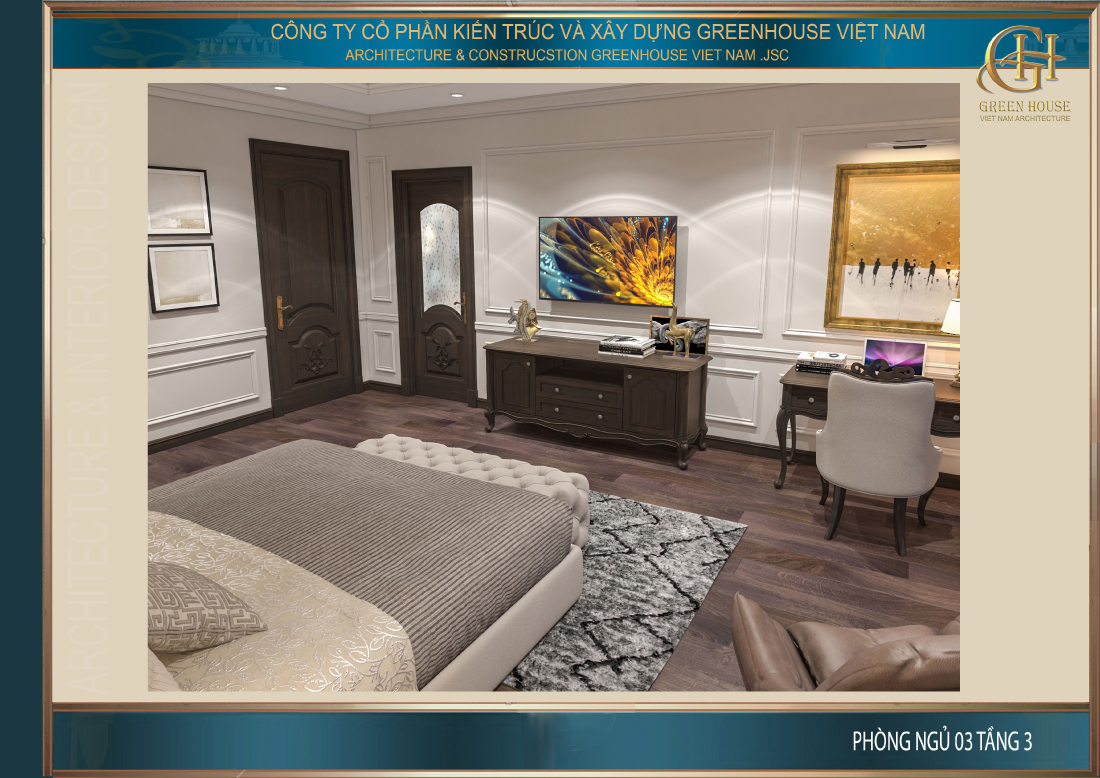 Toàn cảnh phòng ngủ số 3 tại tầng 3