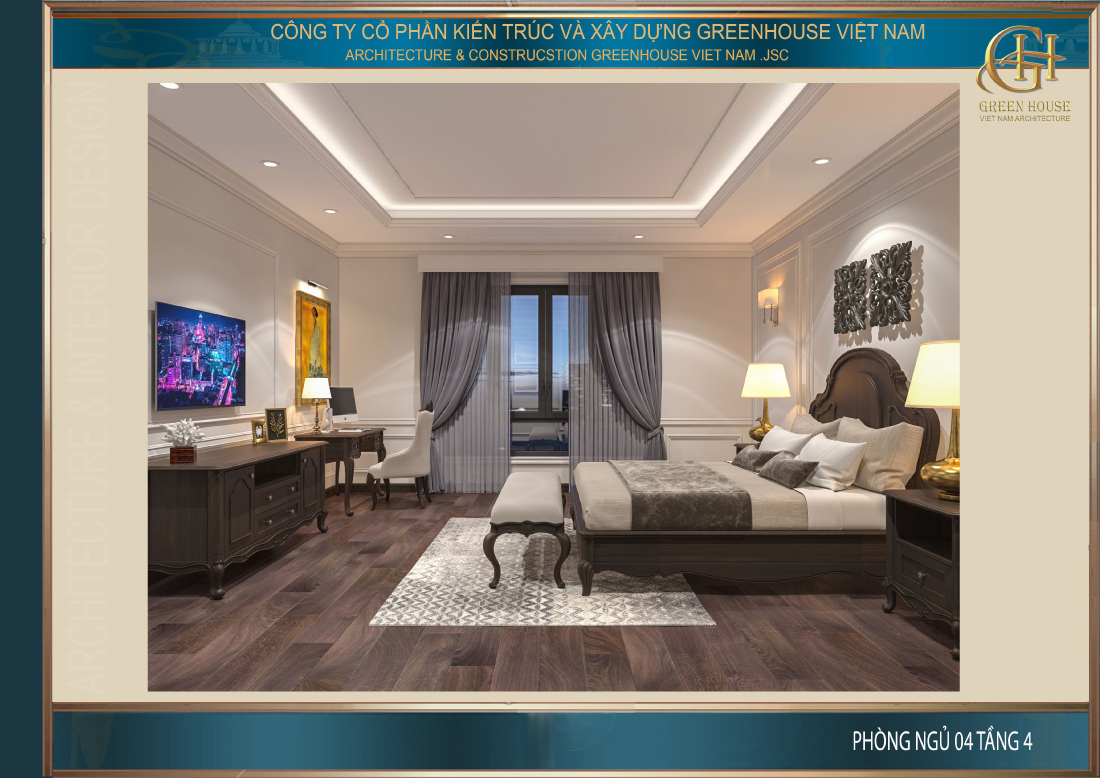 Thiết kế phòng ngủ số 4 tại tầng 4
