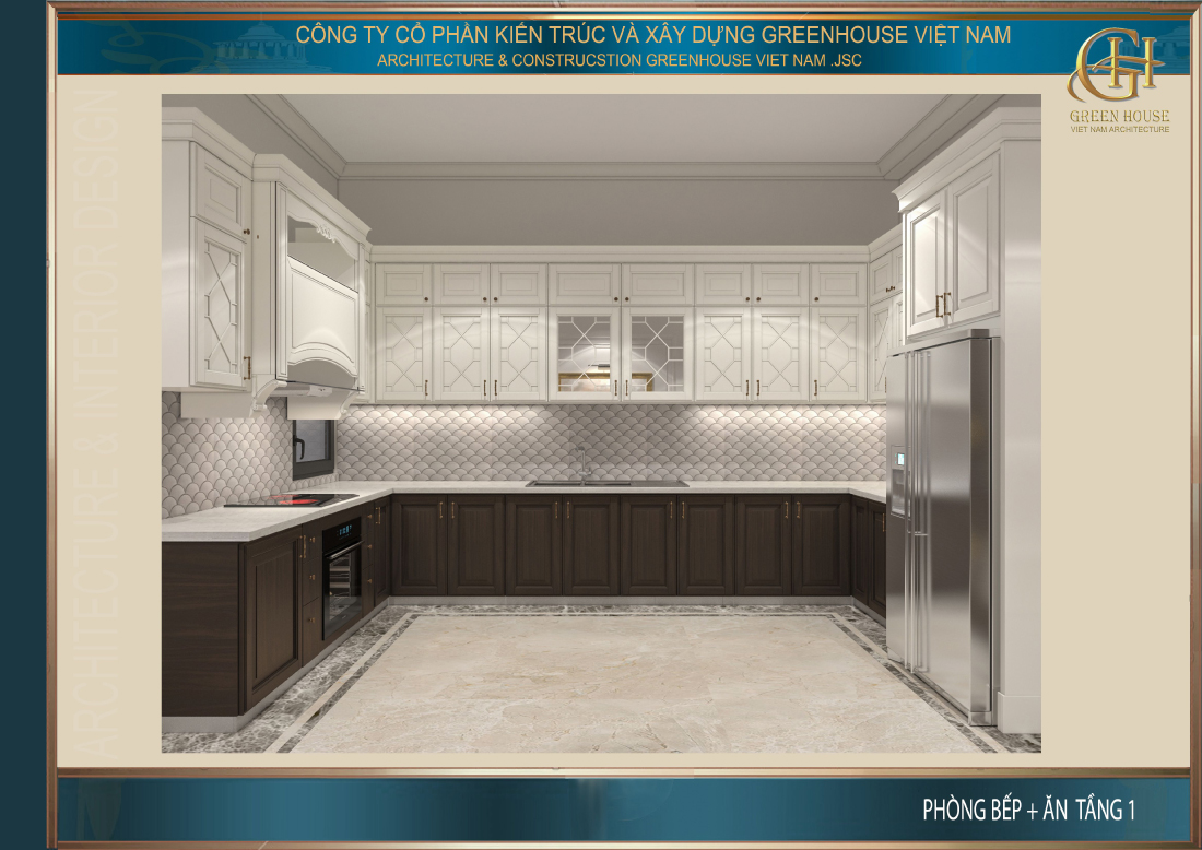 Thiết kế không gian phòng bếp đảm bảo sự sạch sẽ gọn gàng