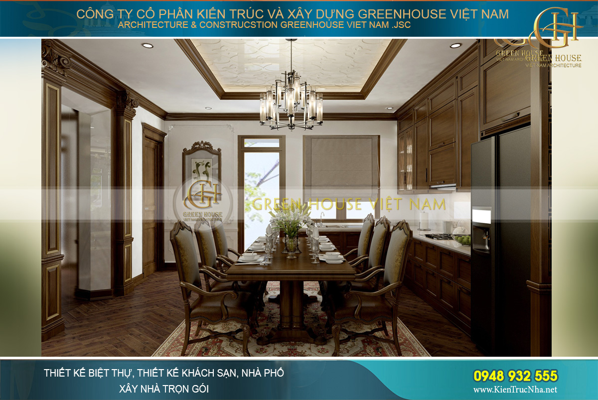 thiết kế nội thất biệt thự tân cổ điển waterfront Hải Phòng