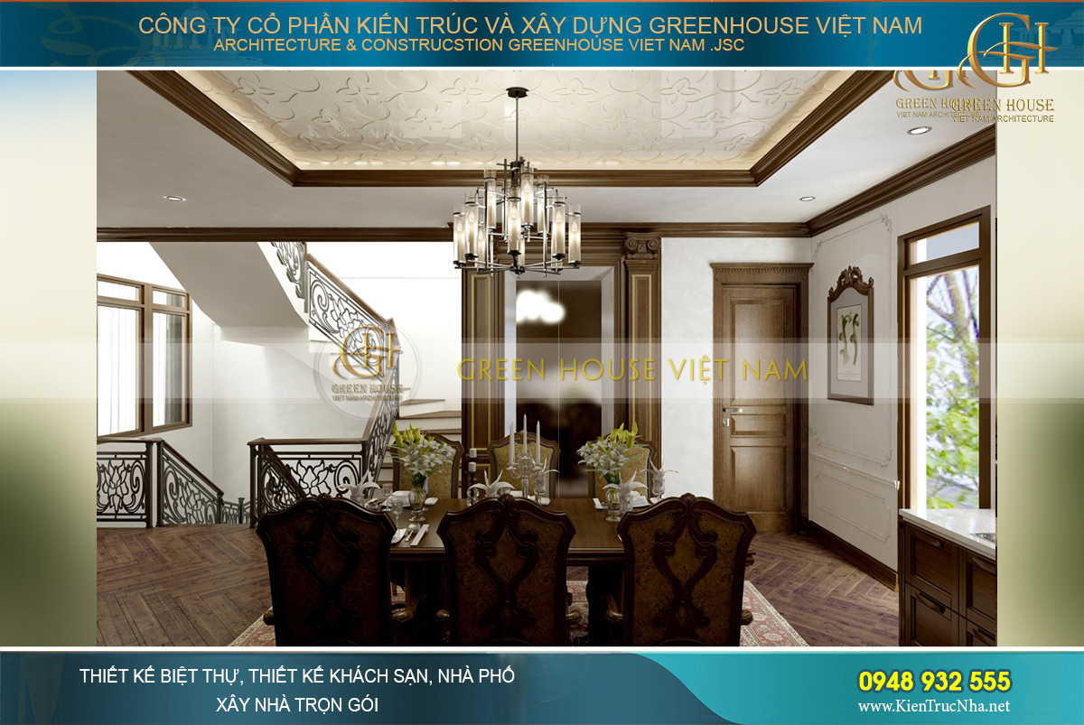 thiết kế nội thất biệt thự tân cổ điển waterfront Hải Phòng