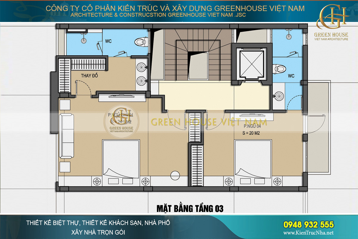 thiết kế nội thất biệt thự tân cổ điển waterfront Hải Phòng