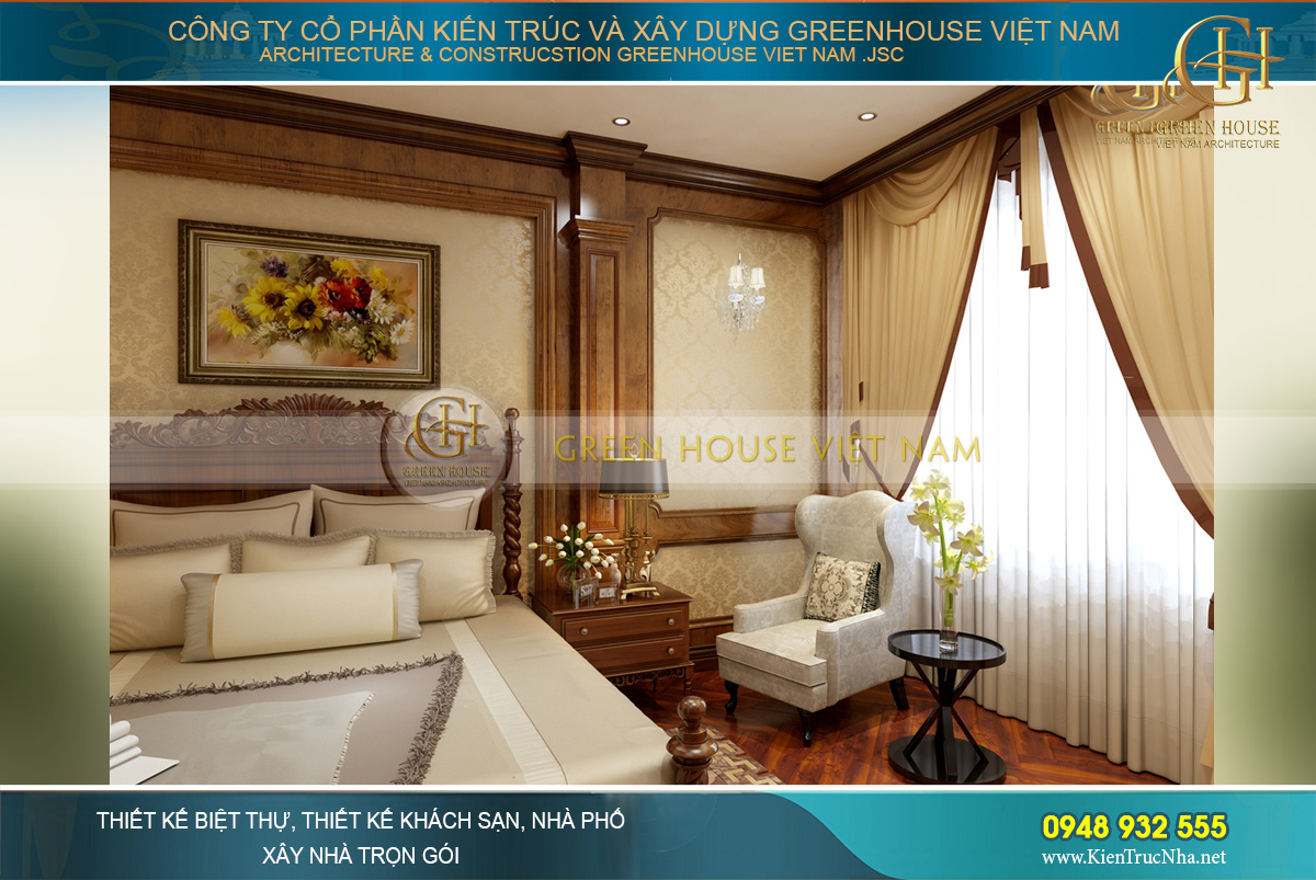 thiết kế nội thất biệt thự tân cổ điển waterfront Hải Phòng