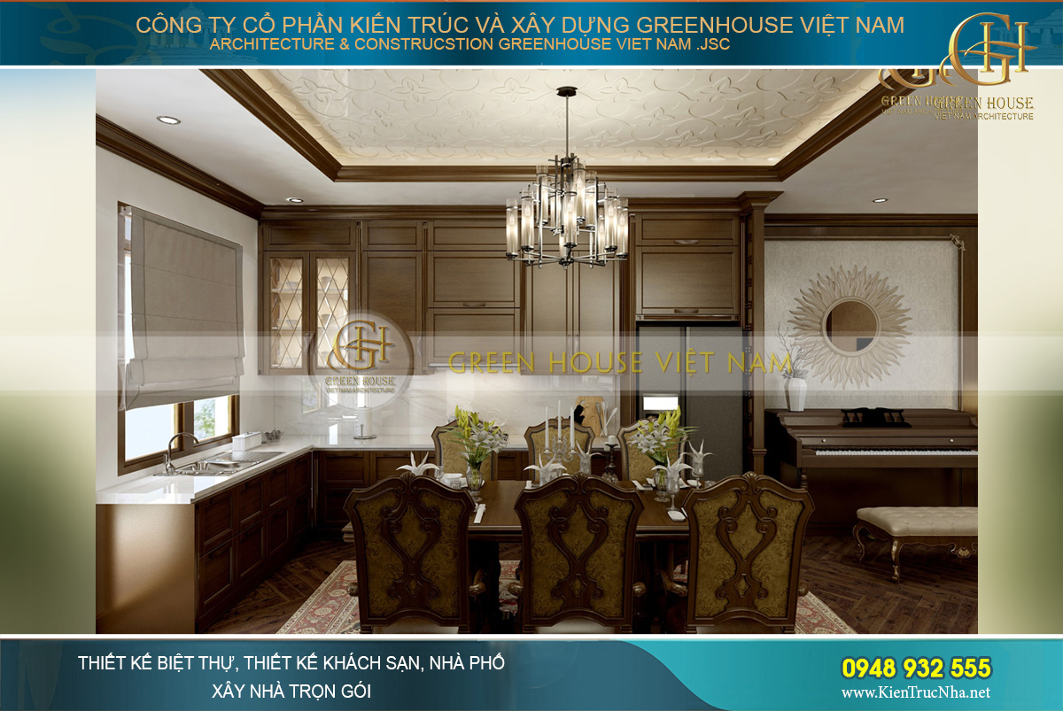 thiết kế nội thất biệt thự tân cổ điển waterfront Hải Phòng