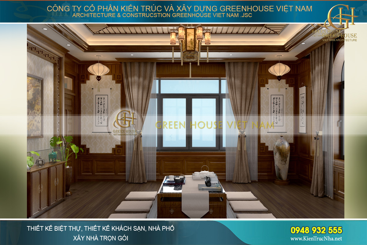 thiết kế nội thất biệt thự tân cổ điển 3 tầng