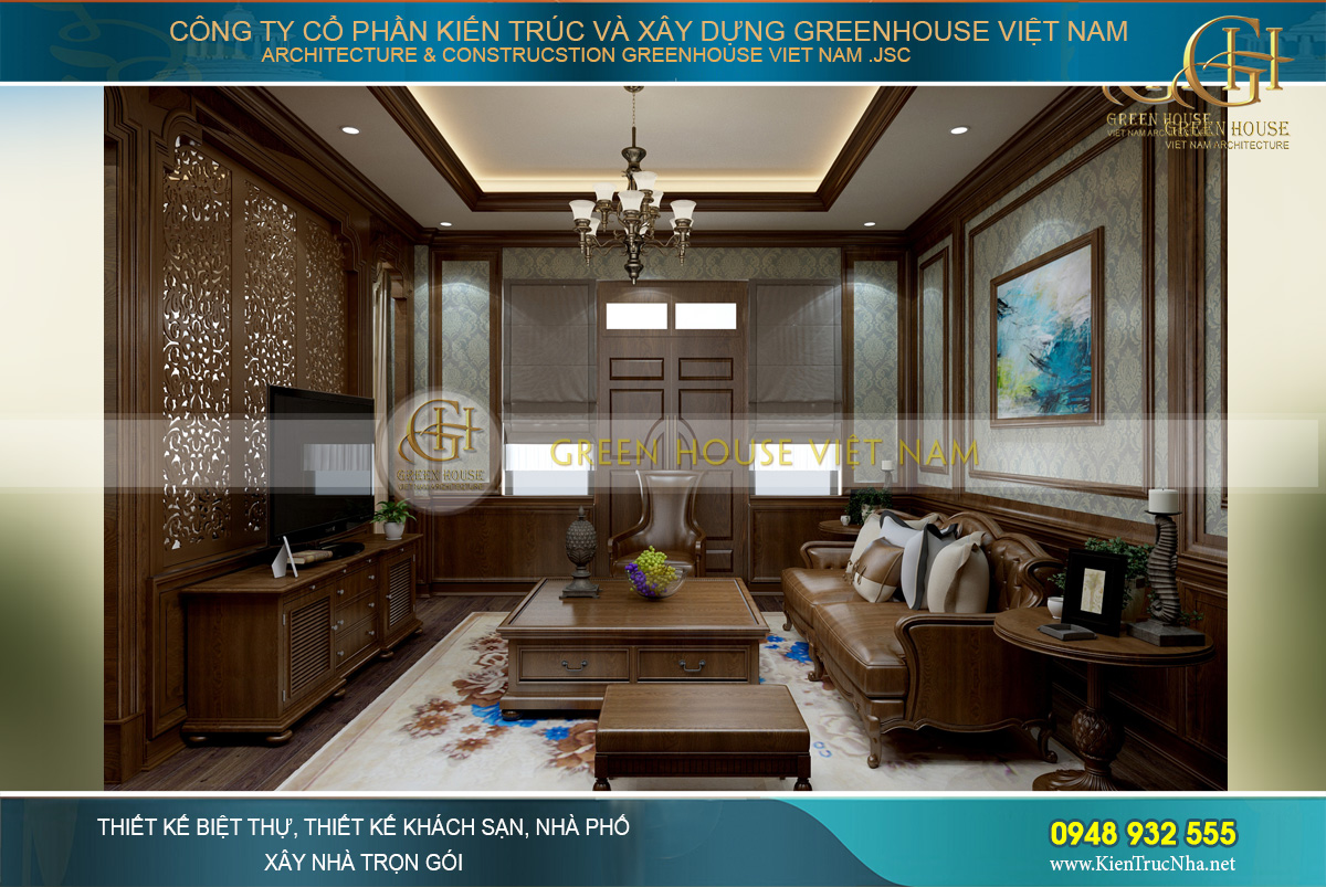 thiết kế nội thất biệt thự tân cổ điển 3 tầng