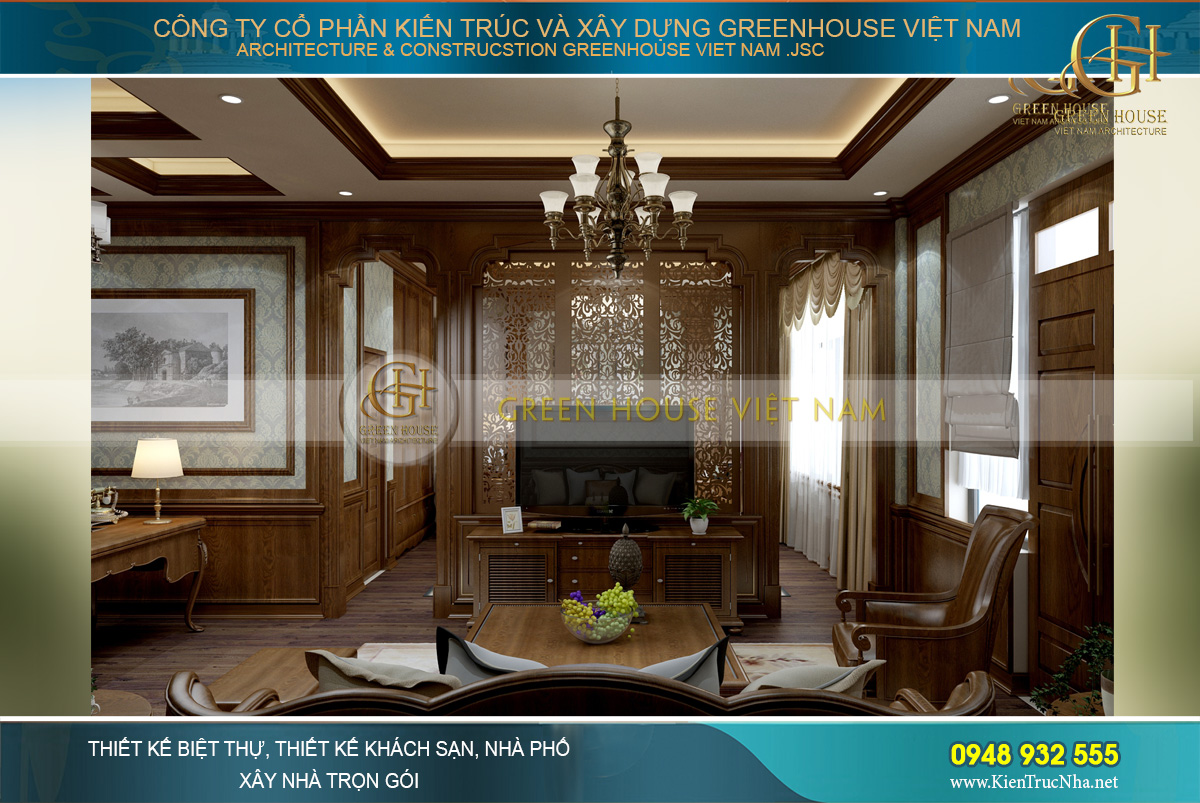 thiết kế nội thất biệt thự tân cổ điển 3 tầng