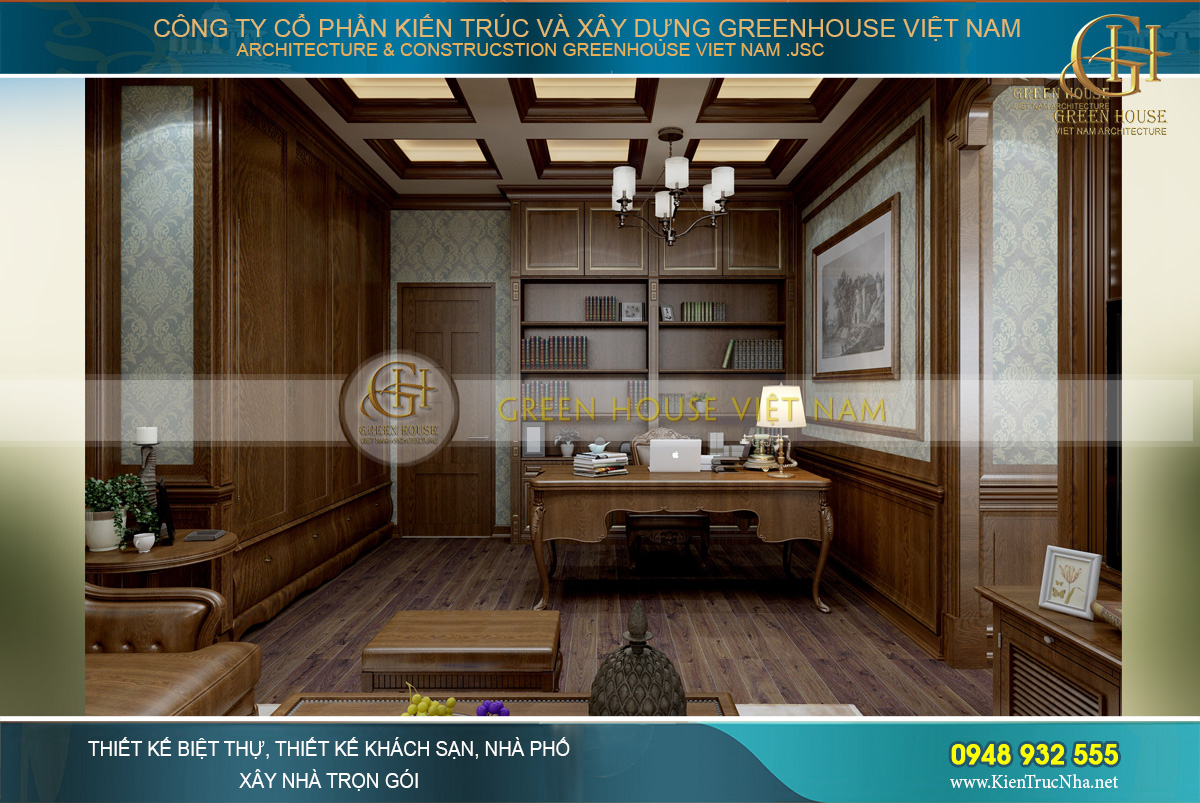 thiết kế nội thất biệt thự tân cổ điển 3 tầng