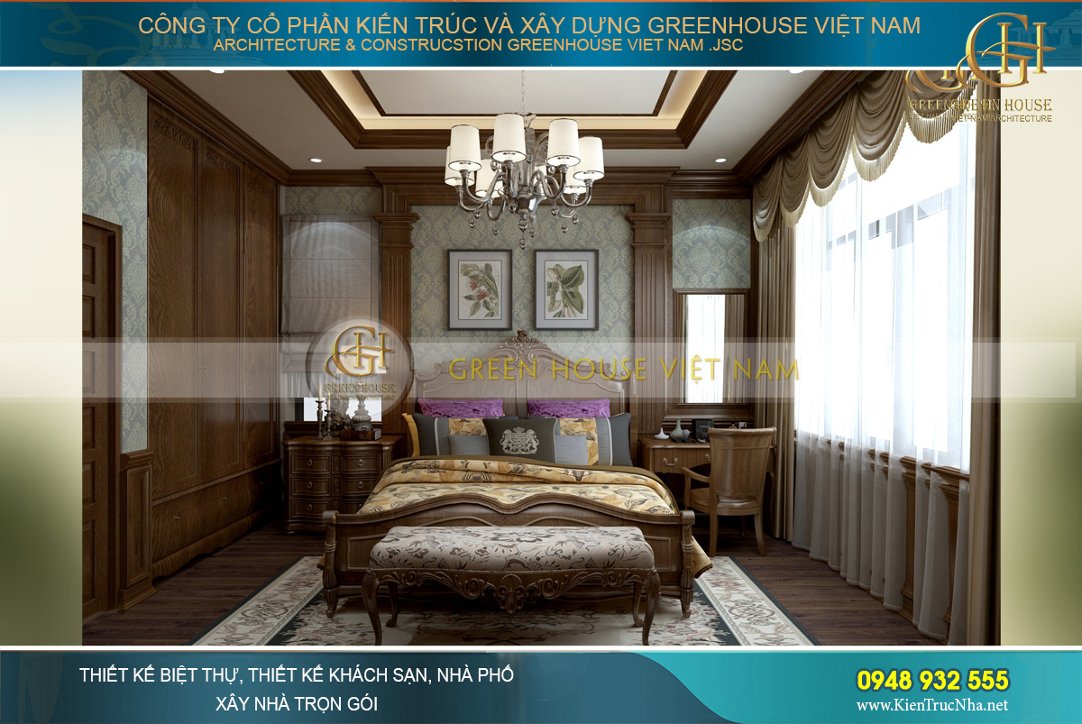 thiết kế nội thất biệt thự tân cổ điển 3 tầng