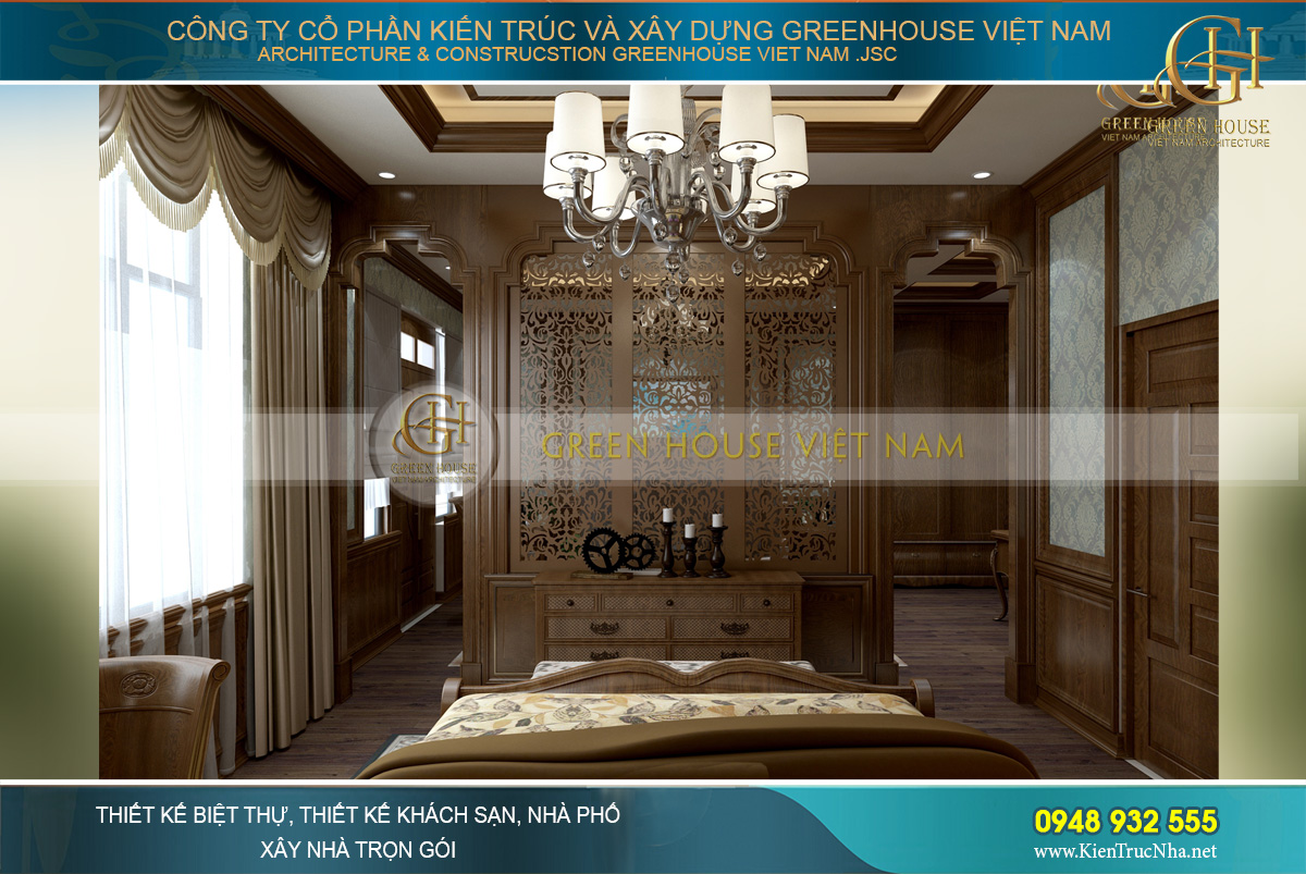 thiết kế nội thất biệt thự tân cổ điển 3 tầng